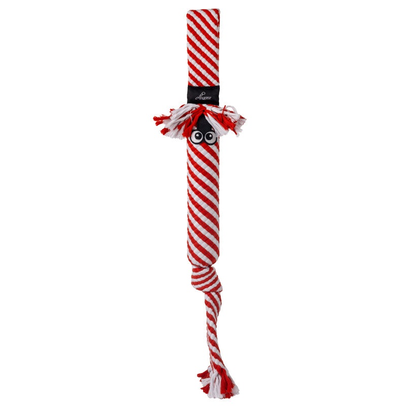 KONG Holiday Scrubz Candy Cane Dog Tug & Fetch Toy