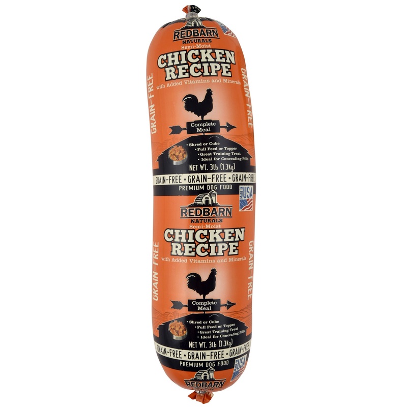 Redbarn Naturals Grain-Free Chicken & Beef Dog Food Rolls, High Protein, Training Treat, Meal Topper, Made in USA