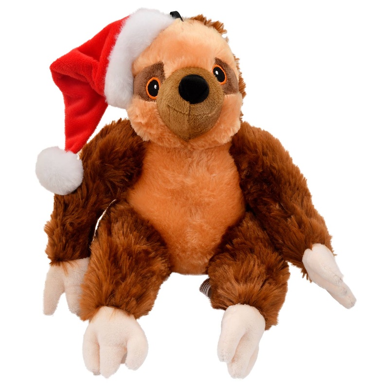 Sasha Clause Plush Holiday Dog Toy, 11  Squeaky & Crinkly, Durable Non-Toxic Interactive Christmas Toy for Dogs