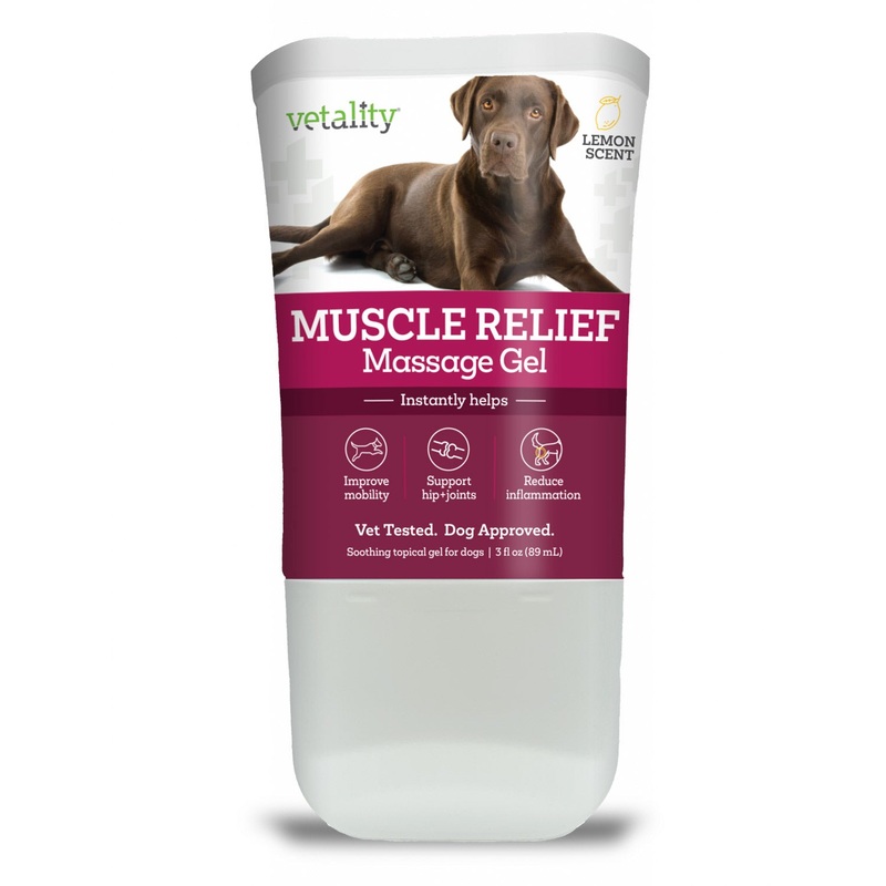 Vetality Muscle Relief Massage Gel for Dogs  Soothe Sore Muscles & Joints, Improve Mobility