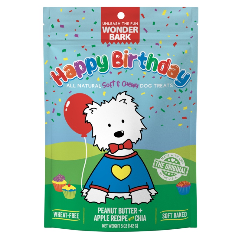 Wonder Bark Everyday Happy Birthday Dog Treats  Soft-Baked, Natural, Grain-Free Treats for Dogs