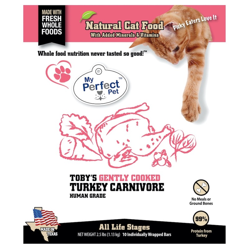 My Perfect Pet Carnivore Toby’s Gentle Cooked Turkey Blend Frozen Cat Food Bars