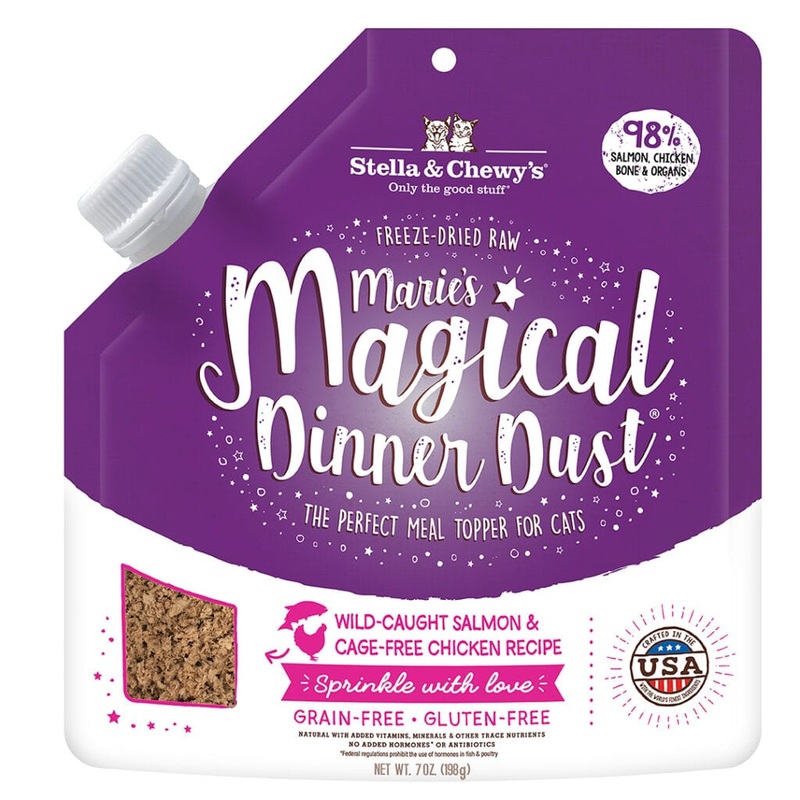 Stella & Chewy’s Marie’s Magical Dinner Dust Freeze Dried Meal Topper Salmon & Chicken Recipe for Cats