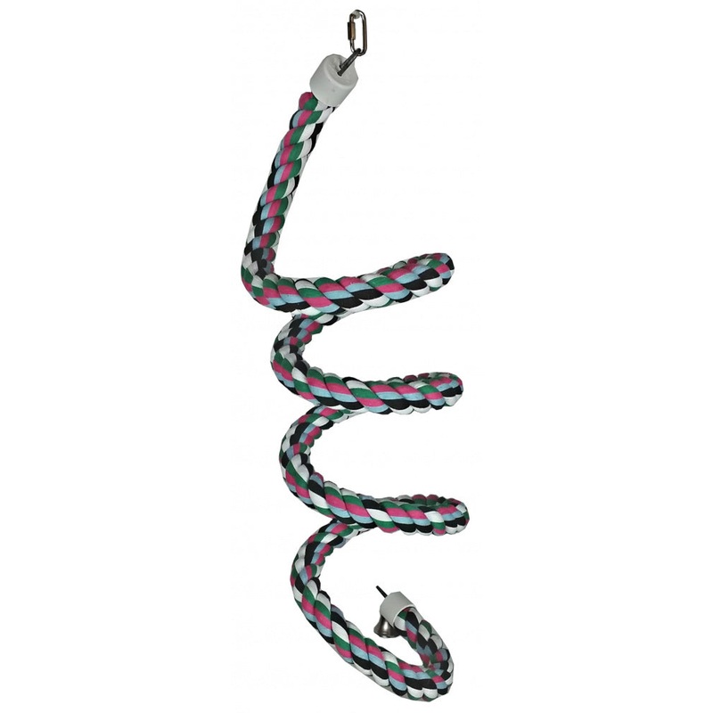 A & E Happy Beaks Cotton Rope Boing With Bell Bird Toy