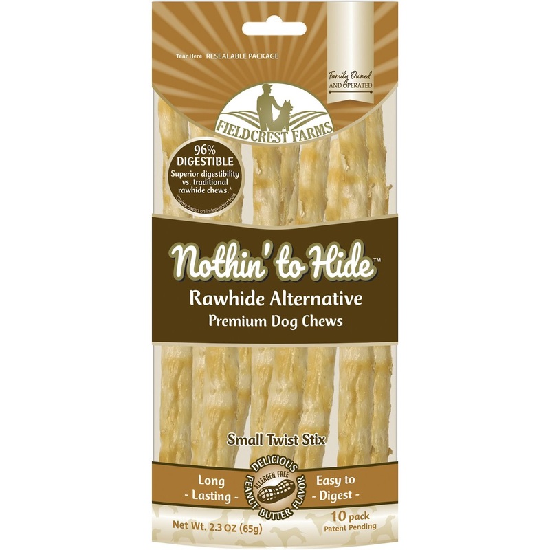 Fieldcrest Nothin to Hide Peanut Butter Twist Sticks 10 Pack Dog Chews