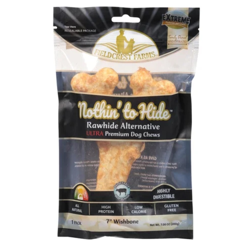 Fieldcrest Nothin to Hide Ultra Wishbone Beef 7 Inch Dog Chews