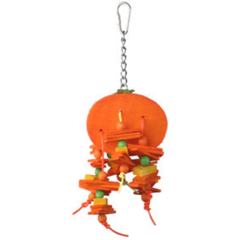 A & E Happy Beaks Small Orange Bird Toy