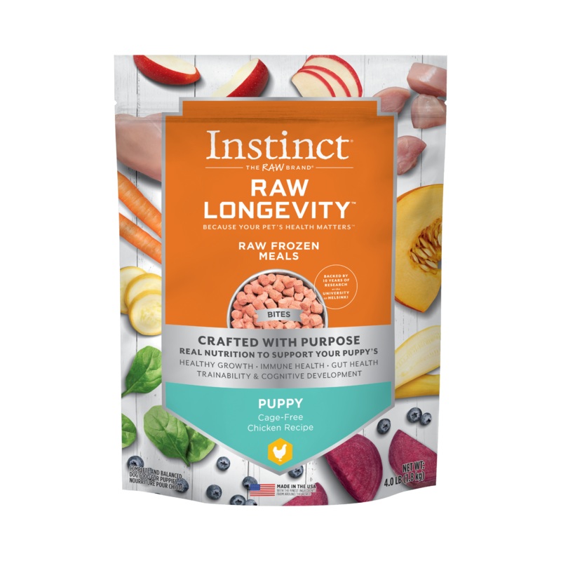 Instinct Longevity Frozen Bites Cage-Free Chicken Recipe For Puppies