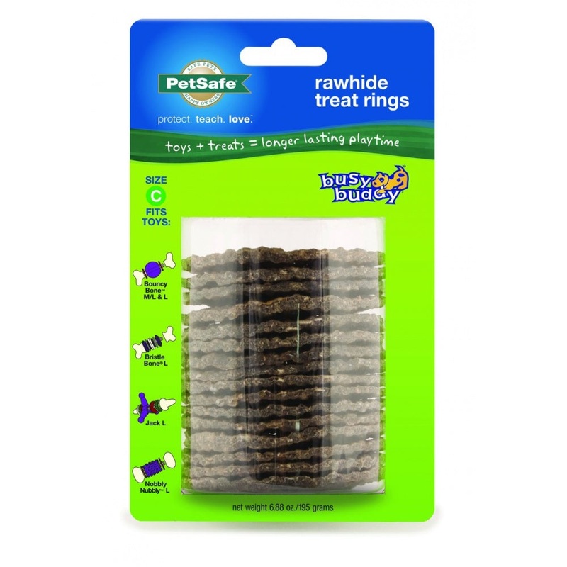 PetSafe Busy Buddy Natural Rawhide Ring Treats Dog Toy Refill