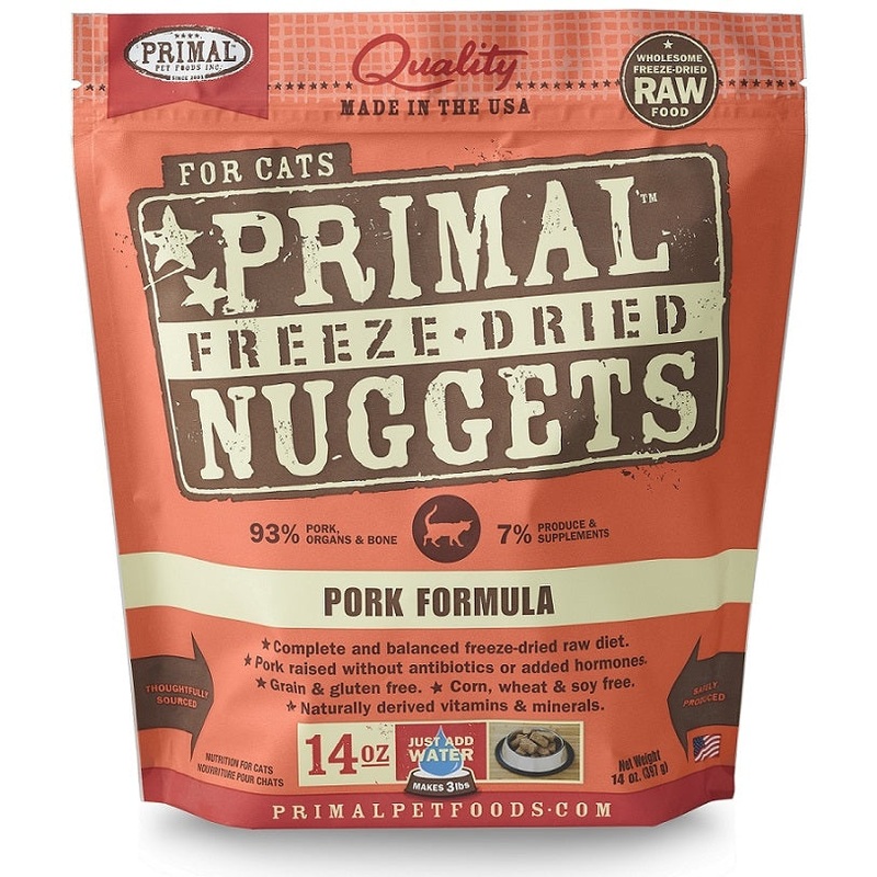 Primal Freeze-Dried Nuggets Grain Free Pork Formula Complete Diet Cat Food