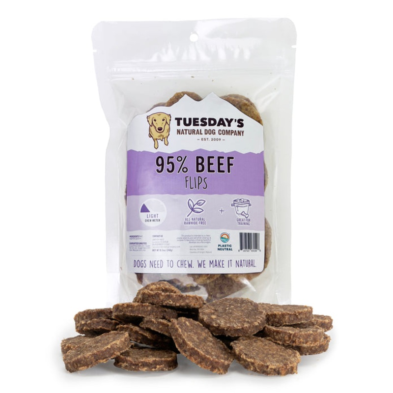 Tuesday’s Natural Dog Company Beef Flips Dog Treat