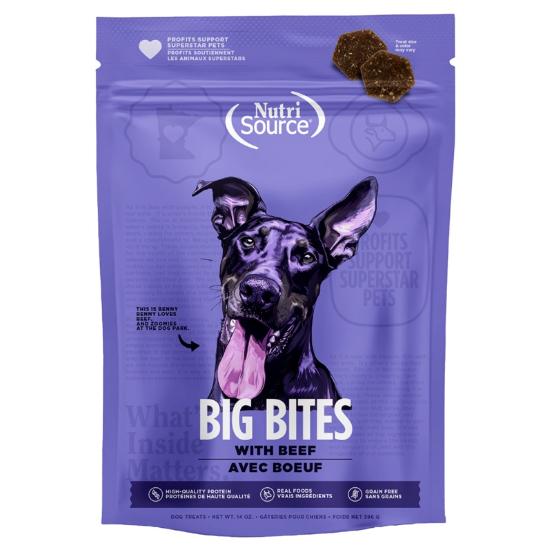 NutriSource Big Bites Grain Free with Beef Dog Treat