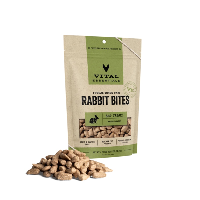 Vital Essentials Freeze-Dried Rabbit Bites Dog Treats