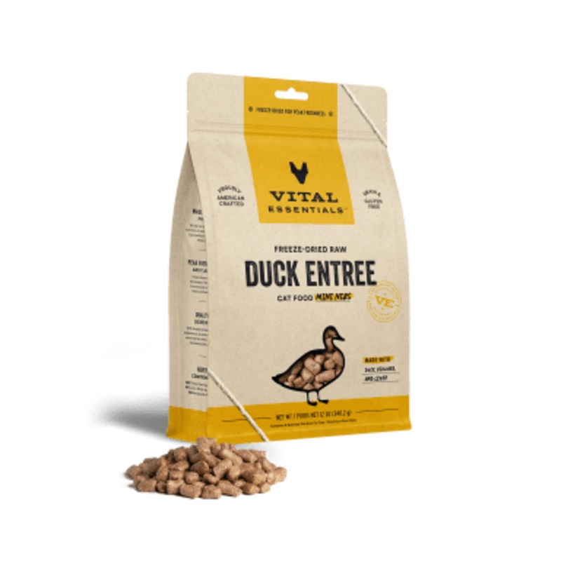Vital Essentials Freeze-Dried Raw Duck Entree Cat Food Mini Nibs