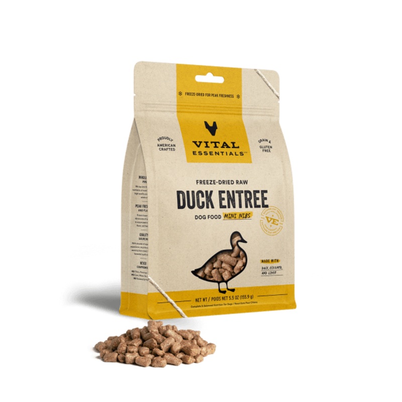 Vital Essentials Freeze-Dried Raw Duck Entree Dog Food Mini Nibs
