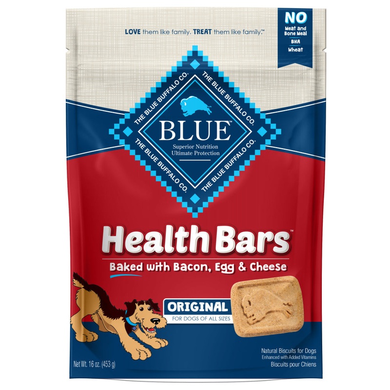 Blue Health Bars Baked With Bacon, Egg and Cheese Dog Treats