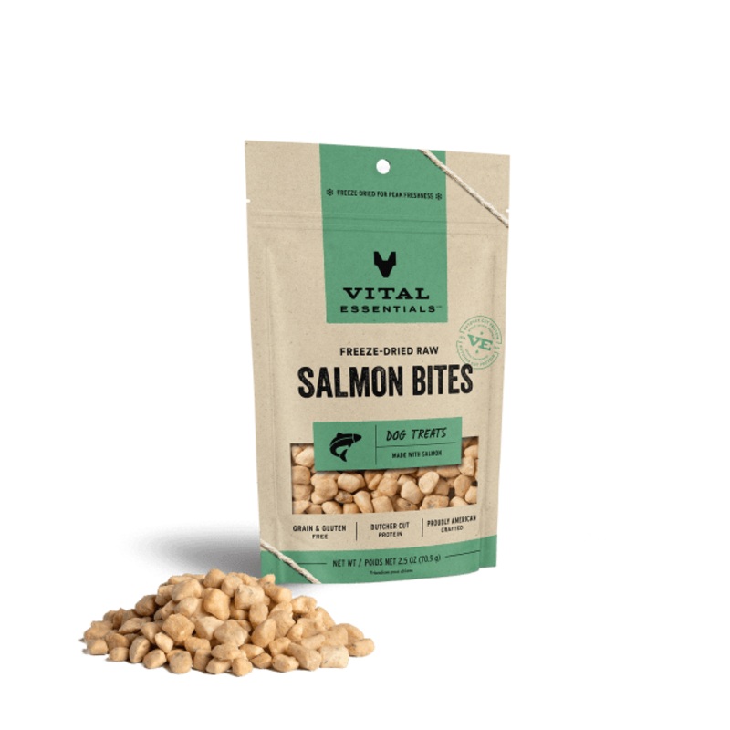 Vital Essentials Freeze-Dried Raw Salmon Bites Dog Treats