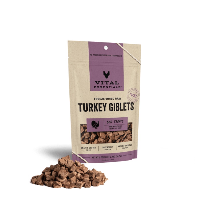 Vital Essentials Freeze-Dried Raw Turkey Giblets Dog Treats