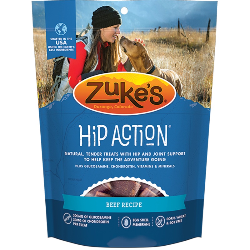 Zukes Hip Action Beef Dog Treats with Glucosamine and Chondroitin