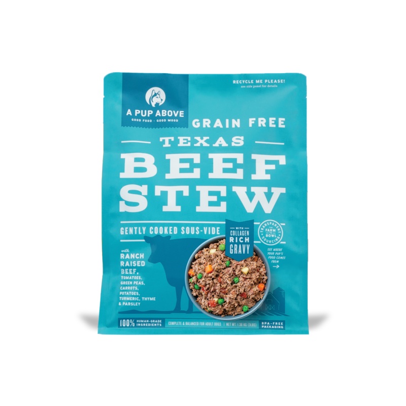 A Pup Above Texas Beef Stew Gently Cooked Frozen Dog Food
