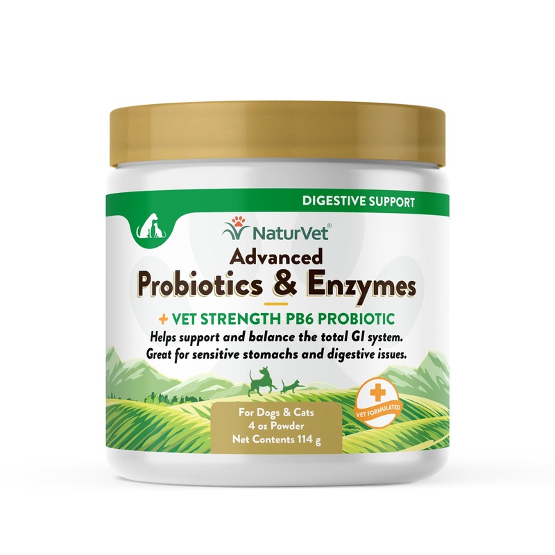 NaturVet Advanced Probiotic & Enzymes Powder for Dogs and Cats