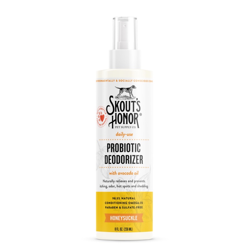 Skout’s Honor Probiotic Deodorizer Spray Honeysuckle for Dogs & Cats