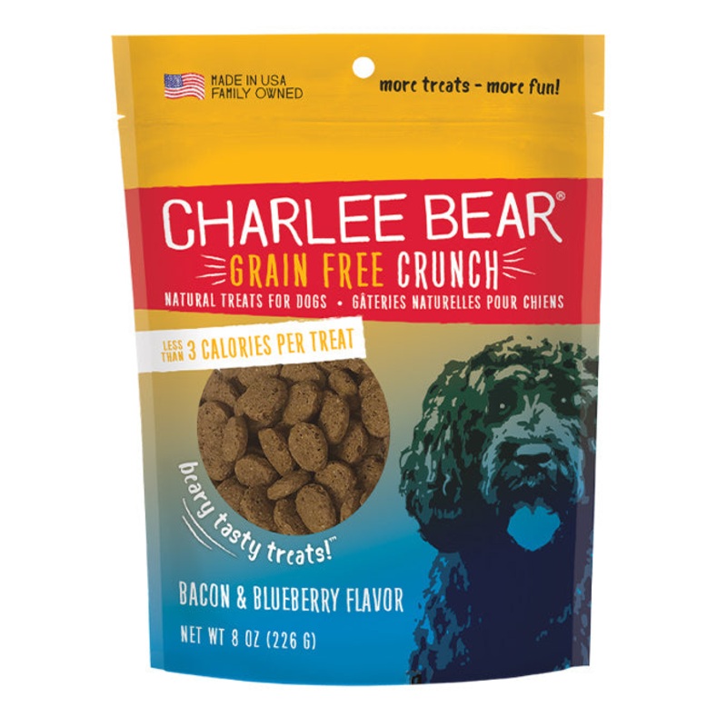 Charlee Bear Grain Free Crunch Bacon & Blueberry Flavored Dog Treats
