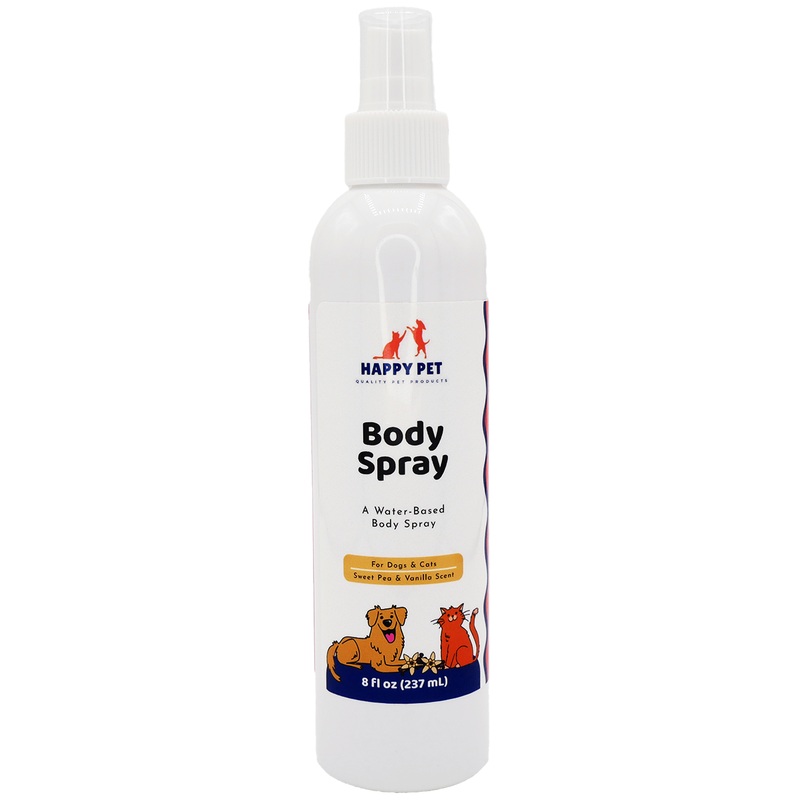 Happy Pet Body Spray Sweet Pea & Vanilla Scented for Dogs, Cats, & Horses