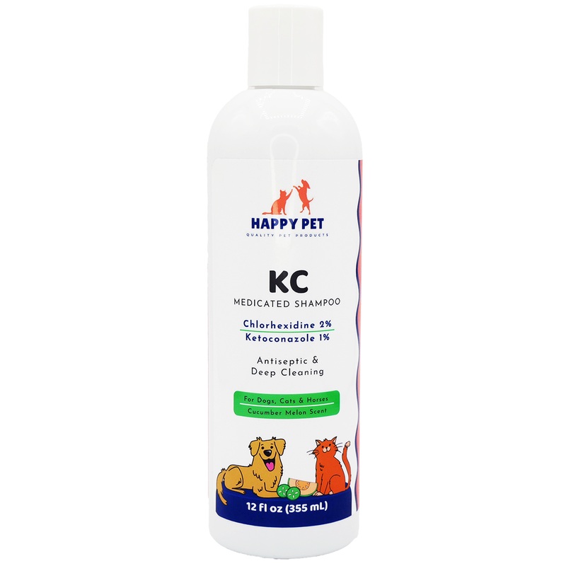 Happy Pet KC Medicated Shampoo Cucumber Melon Scented for Dogs, Cats, & Horses