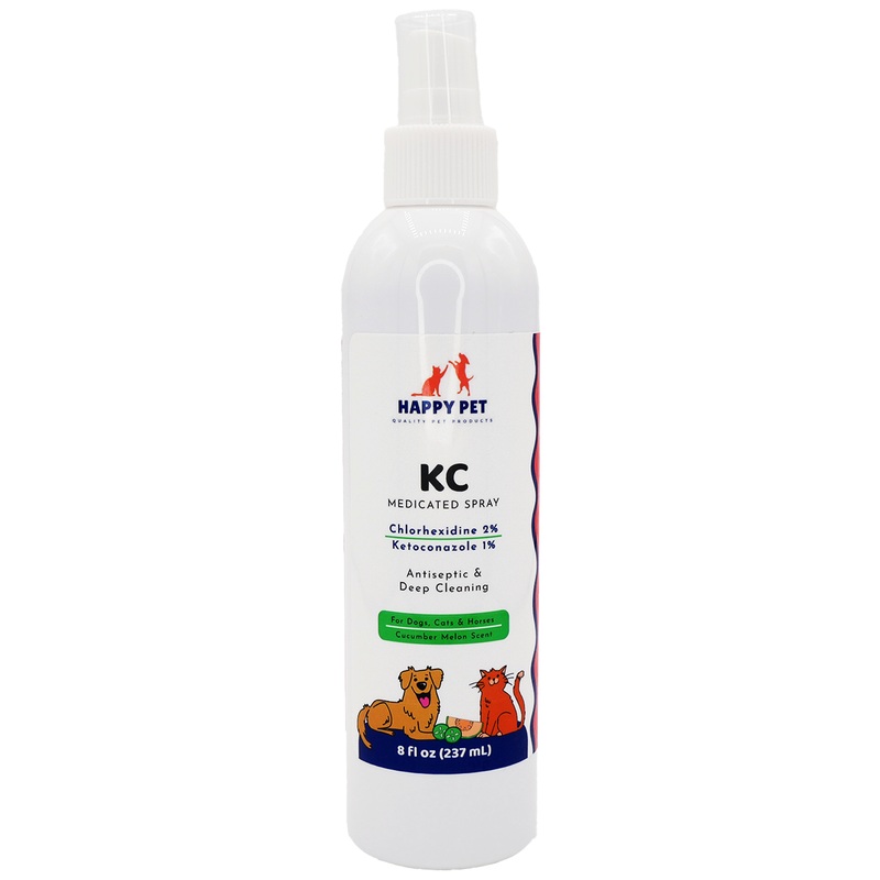 Happy Pet KC Medicated Spray Cucumber Melon Scented for Dogs, Cats, & Horses