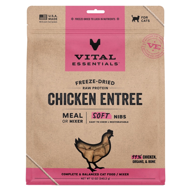 Vital Essentials Freeze Dried Chicken Soft Nibs Cat Food