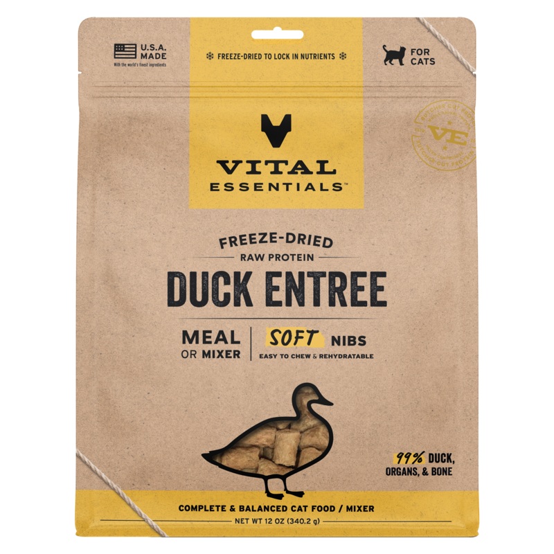 Vital Essentials Freeze Dried Duck Soft Nibs Cat Food