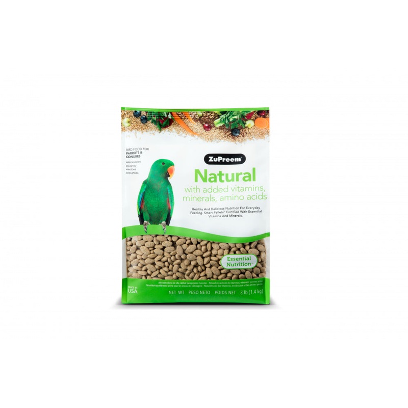 Zupreem Natural Food with Added Vitamins, Minerals, And Amino Acids Parrot and Conure Food