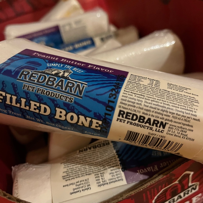 Large Redbarn Filled Bone|Peanut Butter