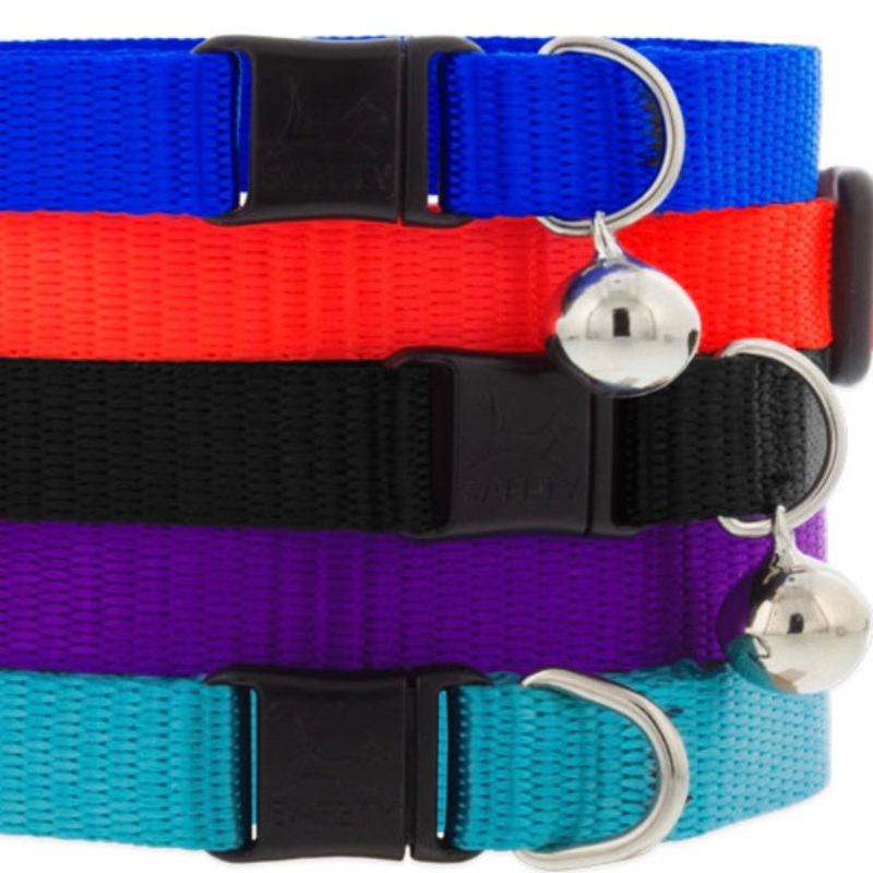 Lupine Cat Collar with Bell|Purple|Black|Green|Red|Aqua|Blue|Pink