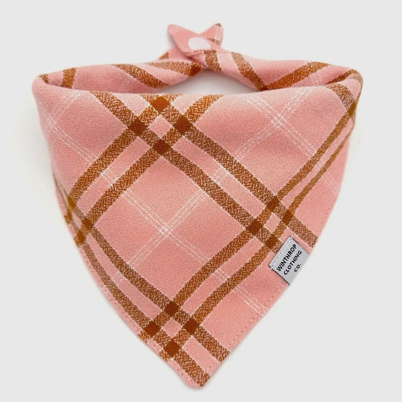 Winthrop Clothing Co. Peach Plaid Flannel Dog Bandana