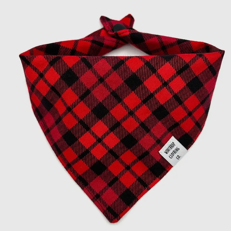 Winthrop Clothing Co. Red Buffalo Plaid Dog Bandana