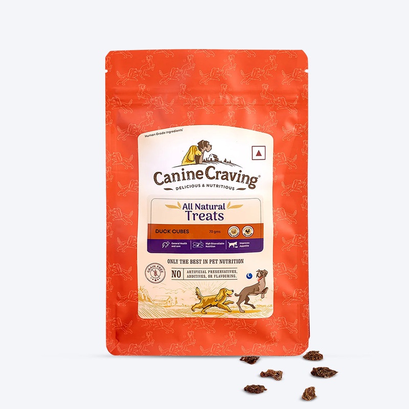 Canine Craving All Natural Grain Free Duck Cubes Dog Treats – 70 g