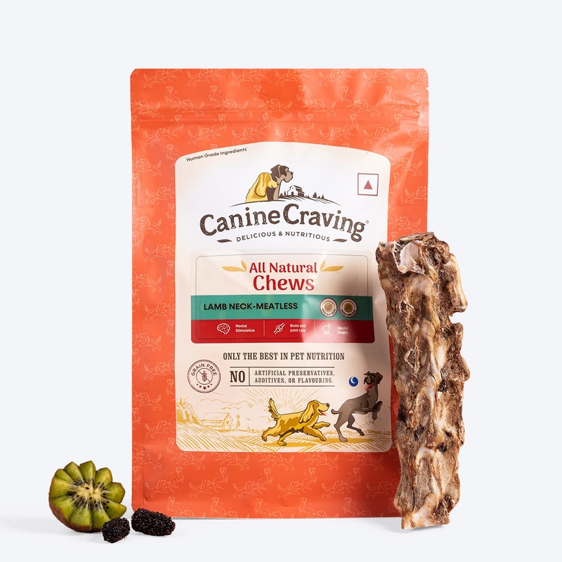 Canine Craving Bone Chew – Meatless Lamb Neck Dog Chew Treat – 1 Piece