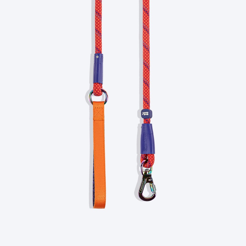 Dash Dog Sunset Chaser Rope Leash For Dog – Red – 6 ft