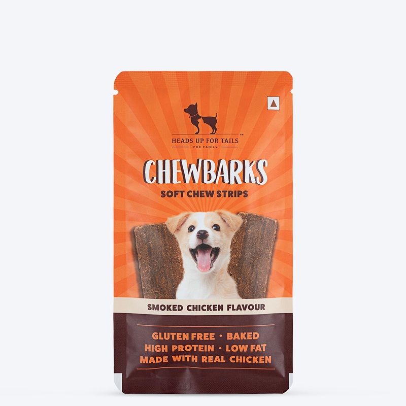 HUFT Chewbarks Smoked Chicken Soft Chew Strips Treat For Dogs – 30g