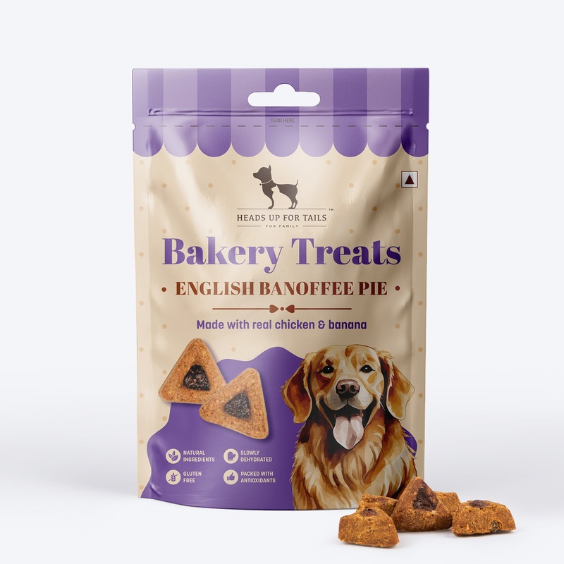 HUFT Dessert English Banoffee Pie Made With Real Chicken & Banana Treat For Dog – 100 gm