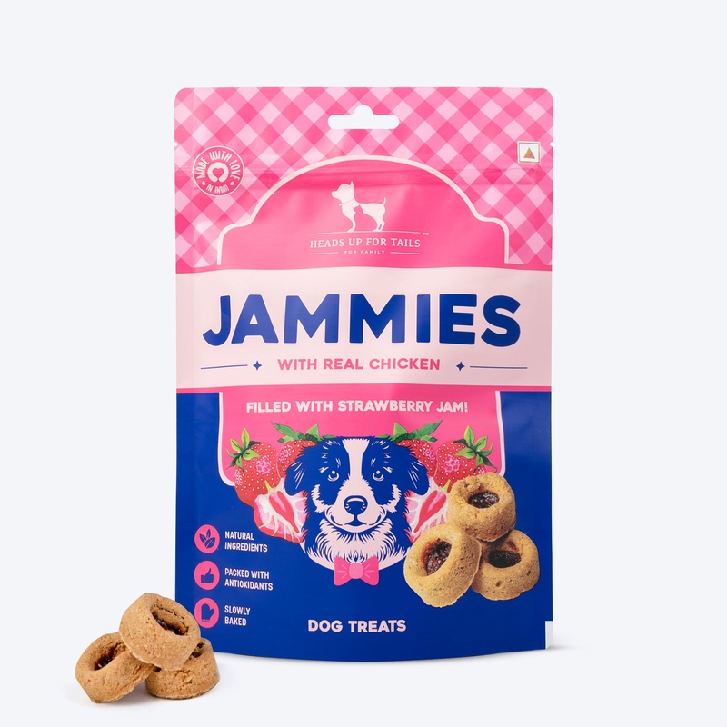 HUFT Jammies – Chicken Filled With Strawberry Jam Dog Treats – 100 g