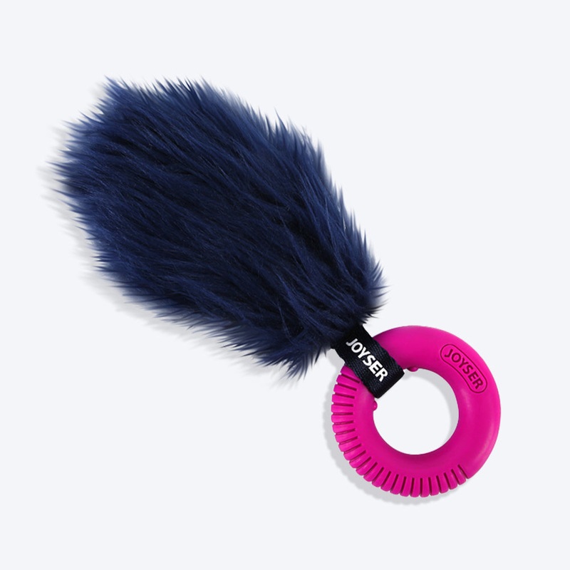 JOYSER Tail With Ring Chew Toy For Puppy – Pink & Blue – S/M