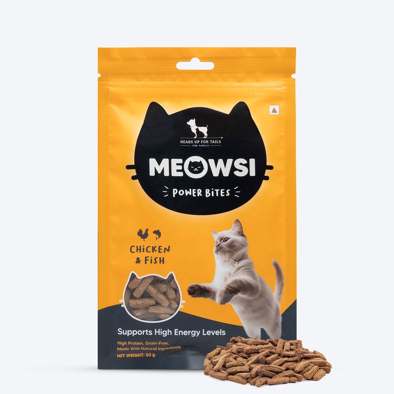 Meowsi by HUFT Chicken & Fish Power Bites Cat Treats – 50 gm