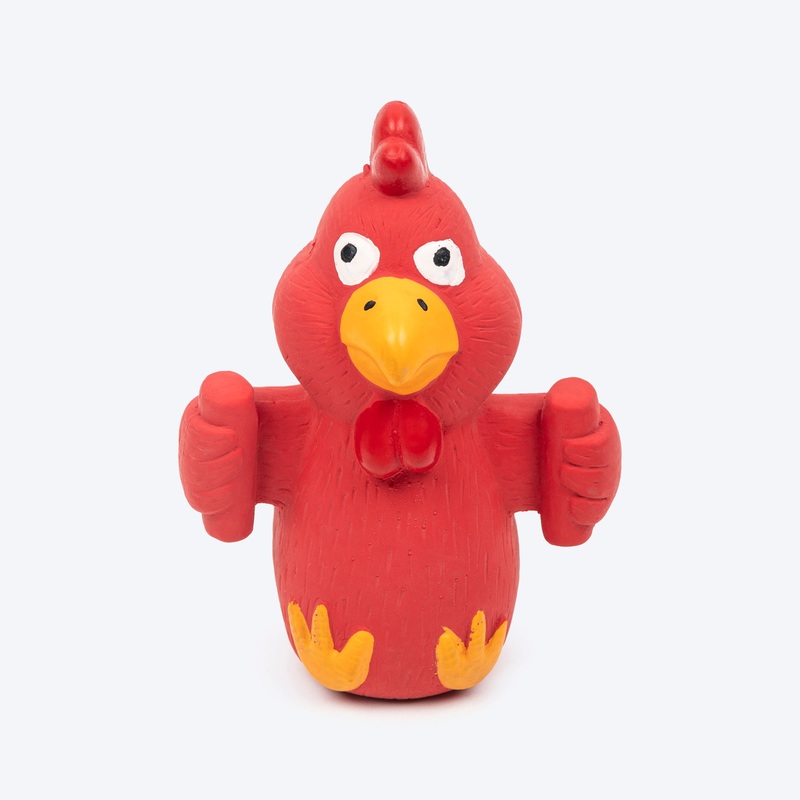 TLC Henry The Hen Squeaky Chew Toy For Puppies & Small Dogs – Red