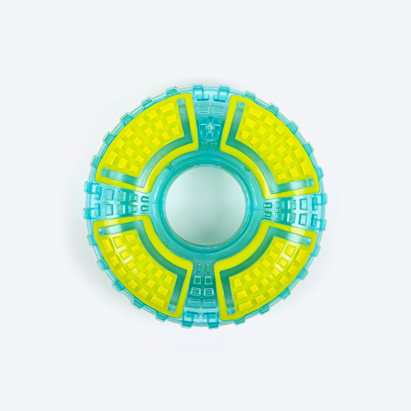 Dash Dog Grab & Gnaw Squeaky Toy For Dog – Neon Green & Blue