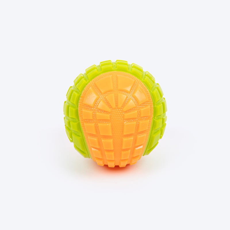 Dash Dog Squeaky Serve Tennis Ball Fetch Toy For Dog – Orange & Green – M