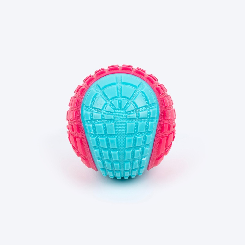 Dash Dog Squeaky Serve Tennis Ball Fetch Toy For Dog – Pink & Turquoise – L