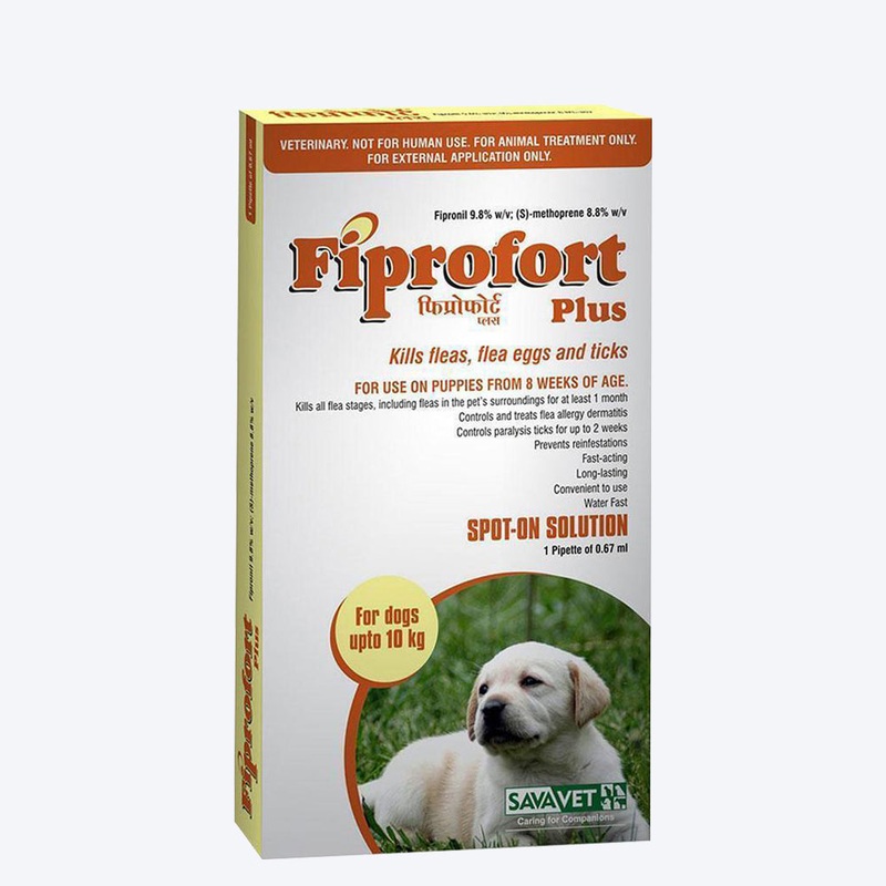Fiprofort Plus Spot-On Solution For Puppies (from 8 weeks of age, upto 10kgs) – 0.67 ml